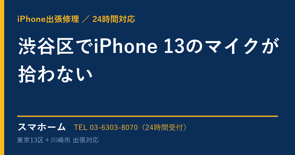 渋谷区でiPhone 13のマイクが拾わない|iPhone出張修理スマホームの修理事例