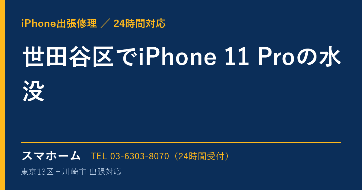 世田谷区でiPhone 11 Proの水没|iPhone出張修理スマホームの修理事例